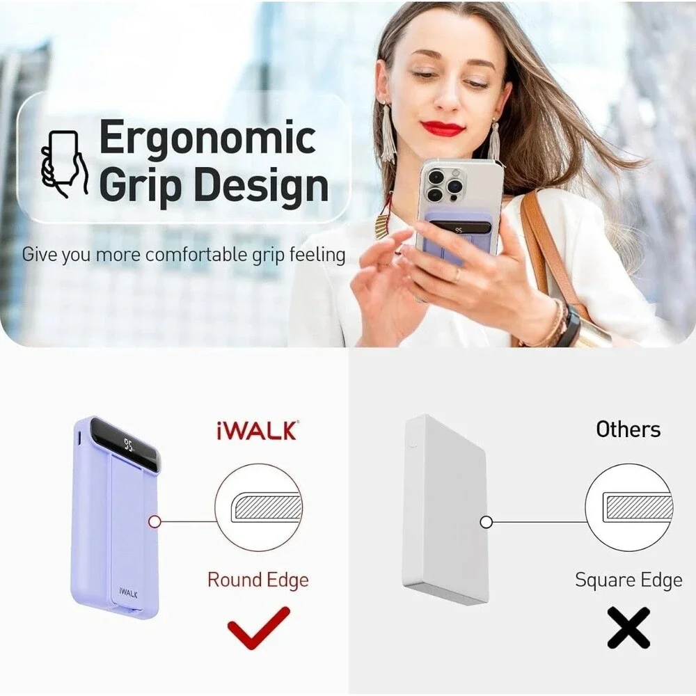 iWALK Magnetic Power Bank Adjustable Stand Purple Powerstand iPhone Prop NIB
